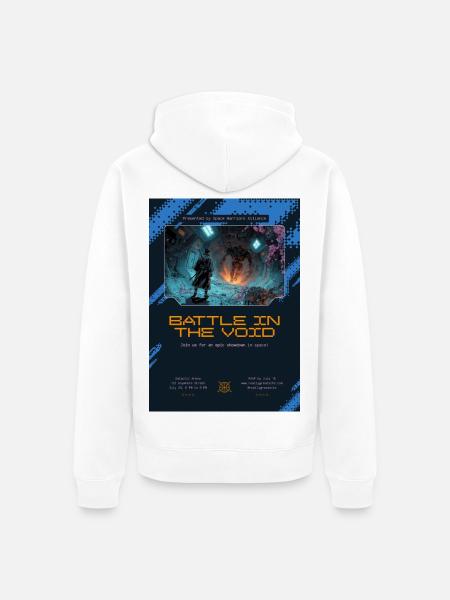 Space Samurai - Battle in the Void - Unisex Premium Organic Zip Hoodie - white