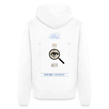 Over Analyzer Magnified Eye - Unisex Premium Organic Zip Hoodie - white - Back - Thijin (182cm)