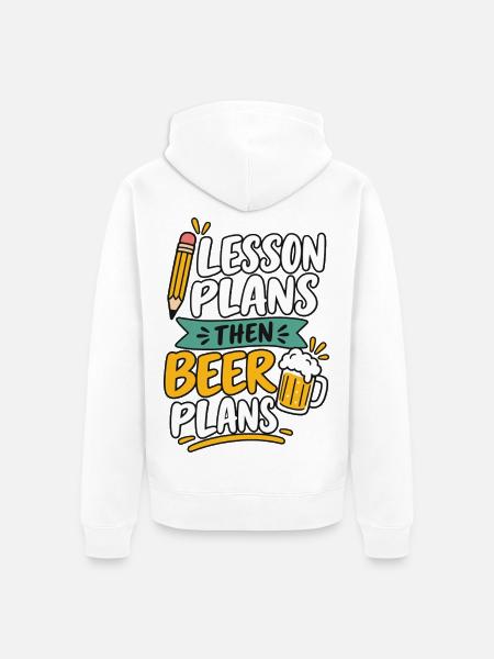 Bierliebhaber Stammtisch Bier Fan Geschenk - Unisex Premium Bio Zip Hoodie - Weiß