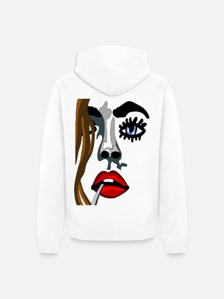 Farbgesicht Noir-Stil - Unisex Premium Bio Zip Hoodie - Weiß