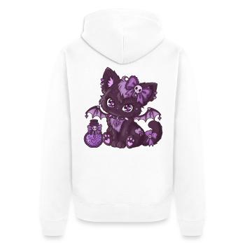 VampiKätzchen  - Unisex Premium Bio Zip Hoodie - Weiß - Hinten - Thijin (182cm)