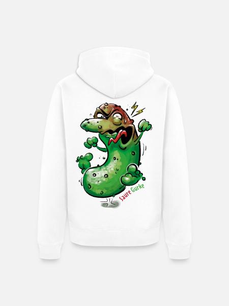 Saure Gurke - Unisex Premium Bio Zip Hoodie - Weiß