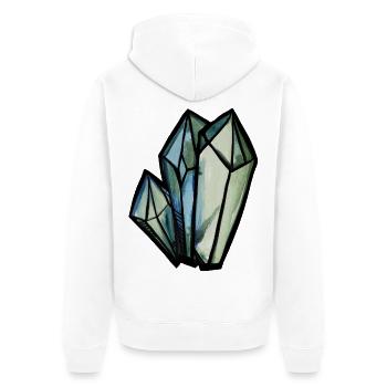Kristallgeometrisches Aquarell - Unisex Premium Bio Zip Hoodie - Weiß - Hinten - Thijin (182cm)