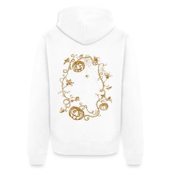 Halloween Vintage  - Unisex Premium Bio Zip Hoodie - Weiß - Hinten - Thijin (182cm)