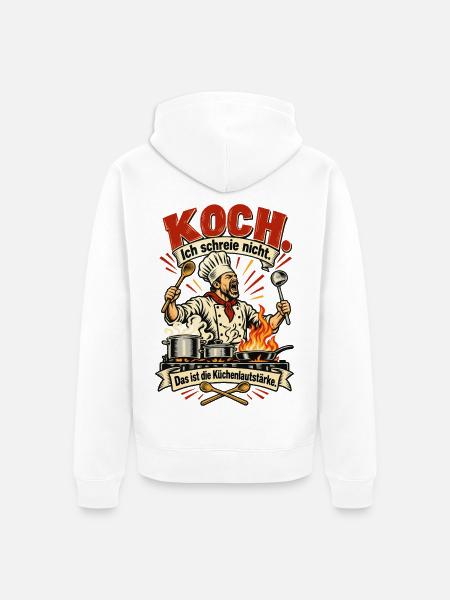 Koch Küchenlautstärke - Unisex Premium Bio Zip Hoodie - Weiß