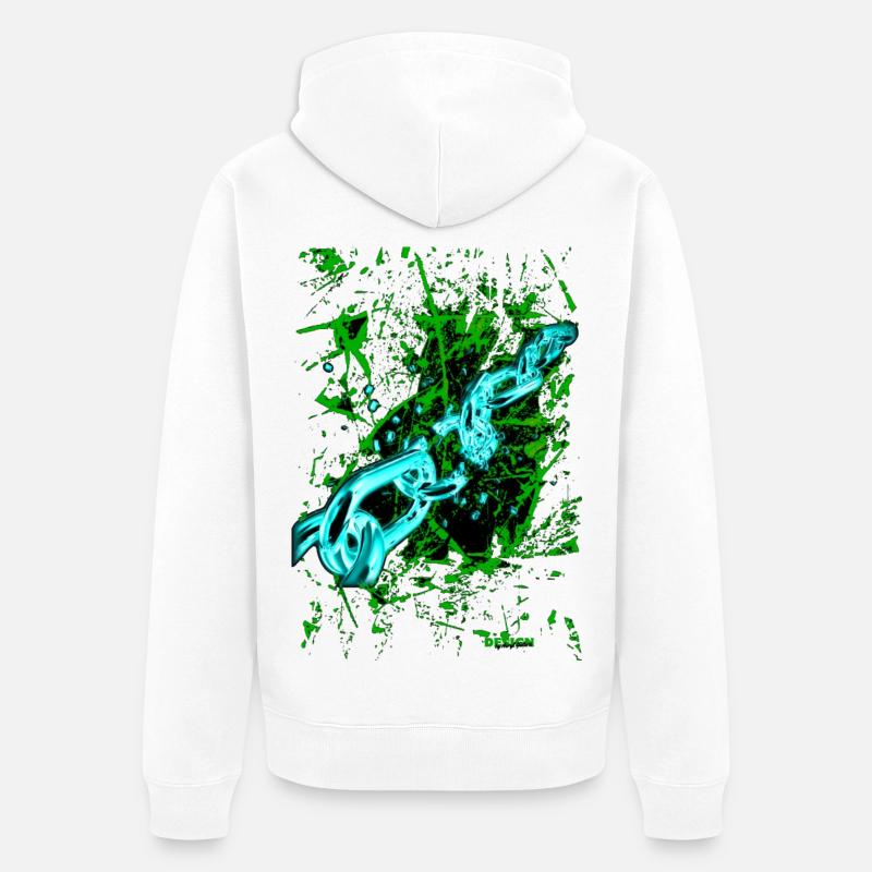 « PushYourLimits » par Acryl Gallery & Design - Veste à capuche bio Premium Unisexe - blanc