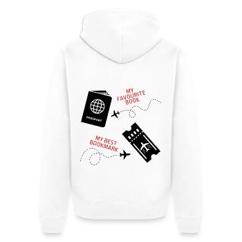 Travel - Unisex Premium Organic Zip Hoodie - white - Back - Thijin (182cm)
