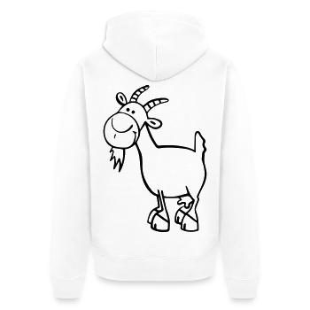 Fröhliche Ziege - Unisex Premium Bio Zip Hoodie - Weiß - Hinten - Thijin (182cm)