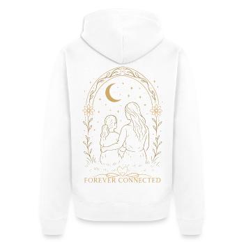 Idée cadeau maman fille toujours connectée - Veste à capuche bio Premium Unisexe - blanc - Dos - Thijin (182cm)