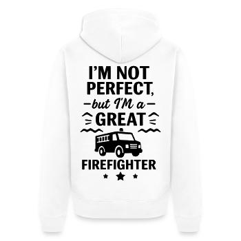 Super Firefighter Hero - Unisex Premium Organic Zip Hoodie - white - Back - Thijin (182cm)