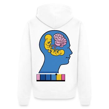 TWIN IN MY MIND - nice people - Unisex Premium Organic Zip Hoodie - white - Back - Thijin (182cm)