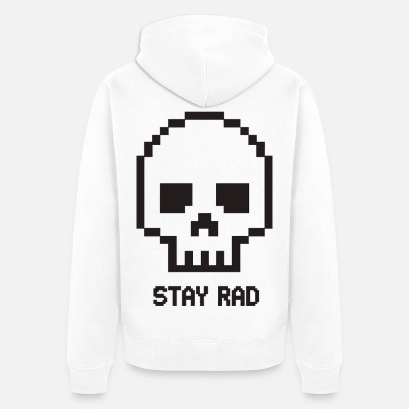 Roue de maintien du Pixel Skull - Veste à capuche bio Premium Unisexe - blanc
