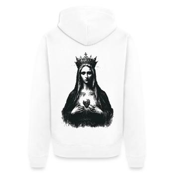 Silhouette sacrée avec couronne - Veste à capuche bio Premium Unisexe - blanc - Dos - Thijin (182cm)