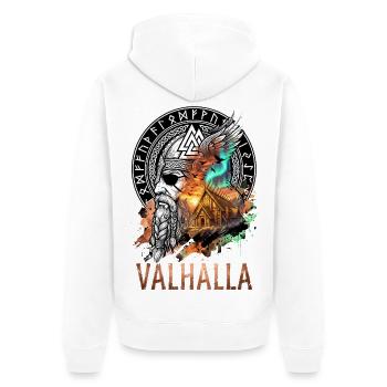 Valhalla Odin Wikinger - Unisex Premium Bio Zip Hoodie - Weiß - Hinten - Thijin (182cm)