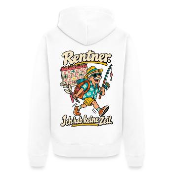 Rentner Ich hab keine Zeit - Unisex Premium Bio Zip Hoodie - Weiß - Hinten - Thijin (182cm)