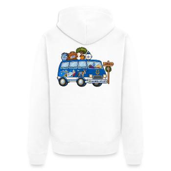 Griechenland Camper Wohnmobil - Unisex Premium Bio Zip Hoodie - Weiß - Hinten - Thijin (182cm)
