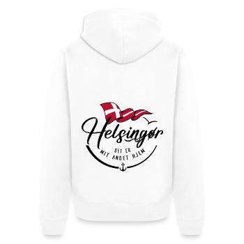 Helsingør - Ma deuxième maison - b - Veste à capuche bio Premium Unisexe - blanc - Dos - Thijin (182cm)
