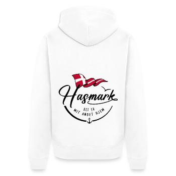 HASMARK - Ma deuxième maison - b - Veste à capuche bio Premium Unisexe - blanc - Dos - Thijin (182cm)