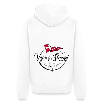 VEJERS STRAND - Meine zweite Heimat - b - Unisex Premium Bio Zip Hoodie - Weiß - Hinten - Thijin (182cm)