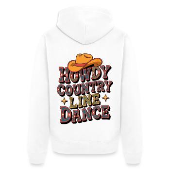 Howdy Line Dance Country design de danse en ligne coloré - Veste à capuche bio Premium Unisexe - blanc - Dos - Thijin (182cm)