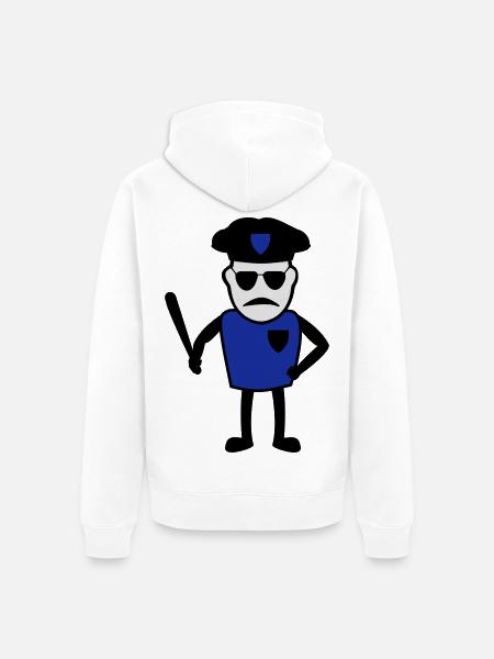 Policeman with truncheon - Unisex Premium Organic Zip Hoodie - white
