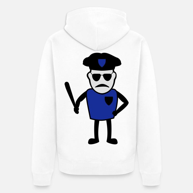 Policeman avec matraque - Veste à capuche bio Premium Unisexe - blanc