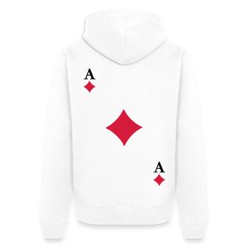 Ace of Diamonds - Unisex Premium Bio Zip Hoodie - Weiß - Hinten - Thijin (182cm)