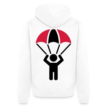 parachute - Unisex Premium Organic Zip Hoodie - white - Back - Thijin (182cm)