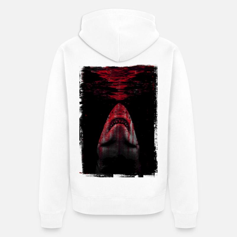 Le requin - Veste à capuche bio Premium Unisexe - blanc
