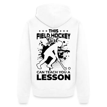 Hockey sur gazon Filles - Veste à capuche bio Premium Unisexe - blanc - Dos - Thijin (182cm)