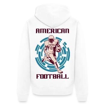 American Football - Unisex Premium Bio Zip Hoodie - Weiß - Hinten - Thijin (182cm)