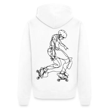 Roller Skater Drawing - Unisex Premium Organic Zip Hoodie - white - Back - Thijin (182cm)