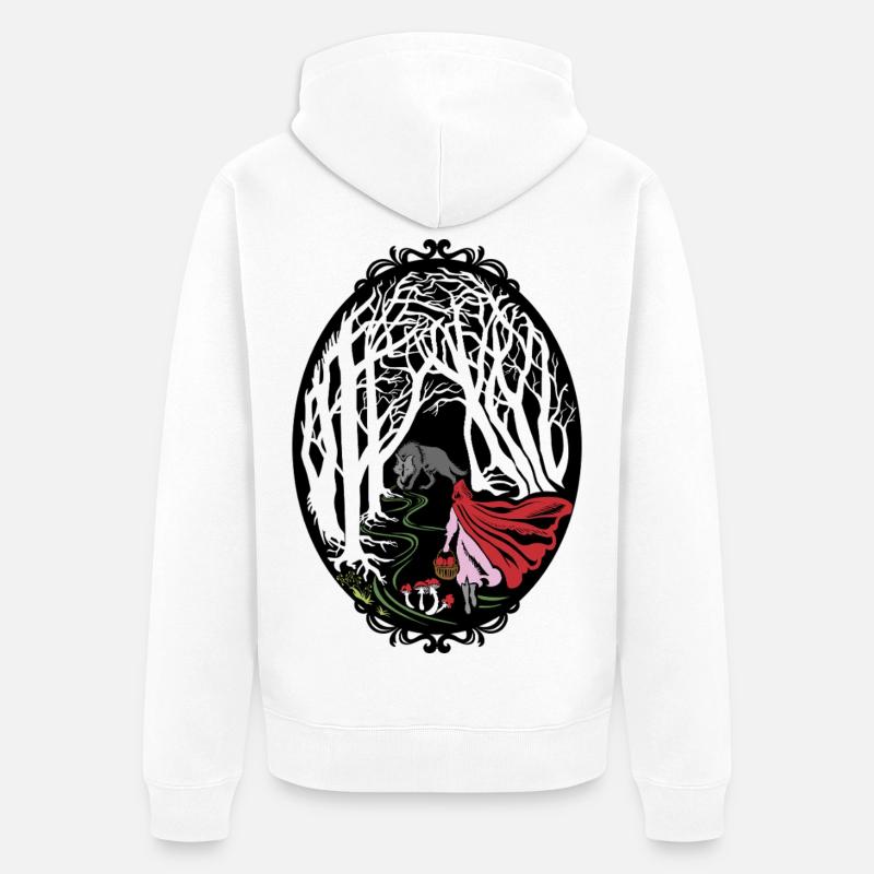 Rotkäppchen Red riding hood - Unisex Premium Bio Zip Hoodie - Weiß