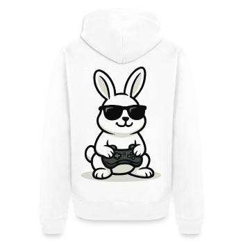 Lapin de jeu cool - Veste à capuche bio Premium Unisexe - blanc - Dos - Thijin (182cm)