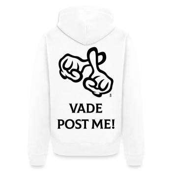 Vade Post Me! (Kreuz / Bibel / Religion / 1C) - Unisex Premium Bio Zip Hoodie - Weiß - Hinten - Thijin (182cm)