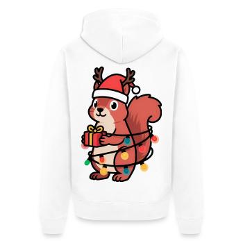 Chemise de Noël Écureuil Femmes Hommes Enfants - Veste à capuche bio Premium Unisexe - blanc - Dos - Thijin (182cm)