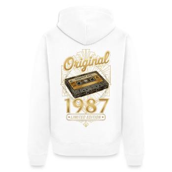 Vintage 1987 Cassette 38th Birthday 38er Retro - Veste à capuche bio Premium Unisexe - blanc - Dos - Thijin (182cm)