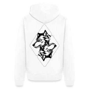 Tête de loup - Veste à capuche bio Premium Unisexe - blanc - Dos - Thijin (182cm)