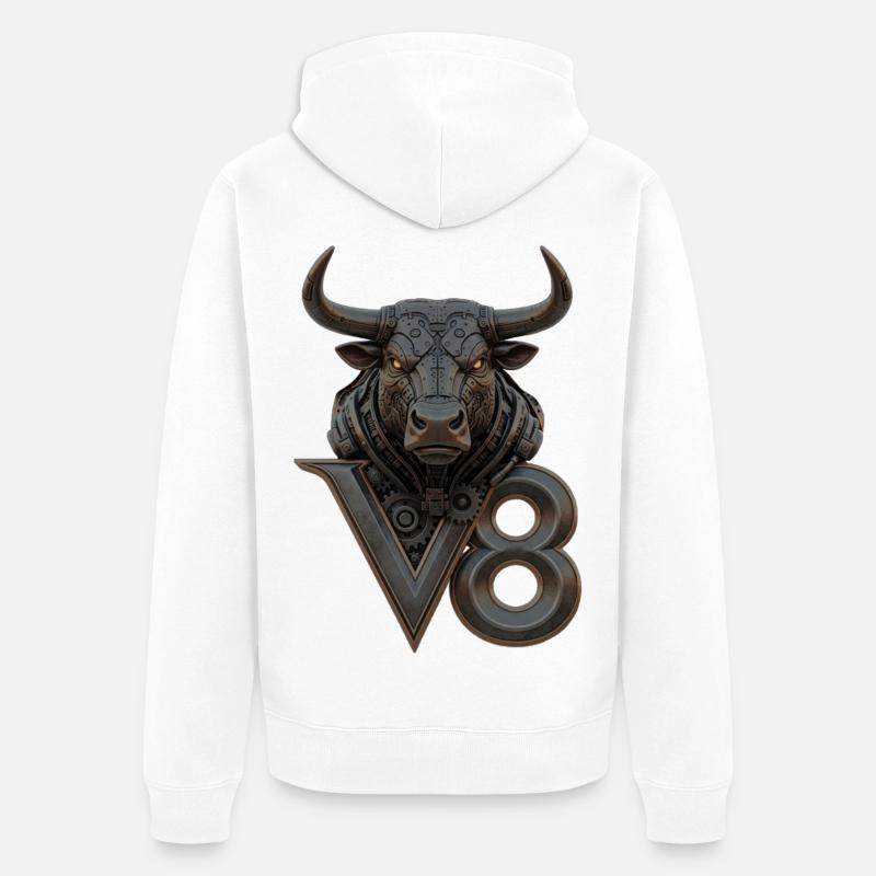 V8 - Veste à capuche bio Premium Unisexe - blanc