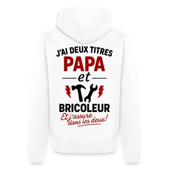Dad and Handyman Christmas Father's Day Gift Idea - Unisex Premium Organic Zip Hoodie - white - Back - Thijin (182cm)
