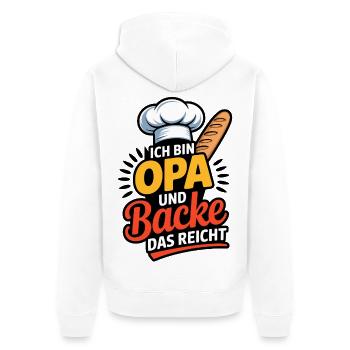 Je suis grand-père et joue – ça suffit - Veste à capuche bio Premium Unisexe - blanc - Dos - Thijin (182cm)