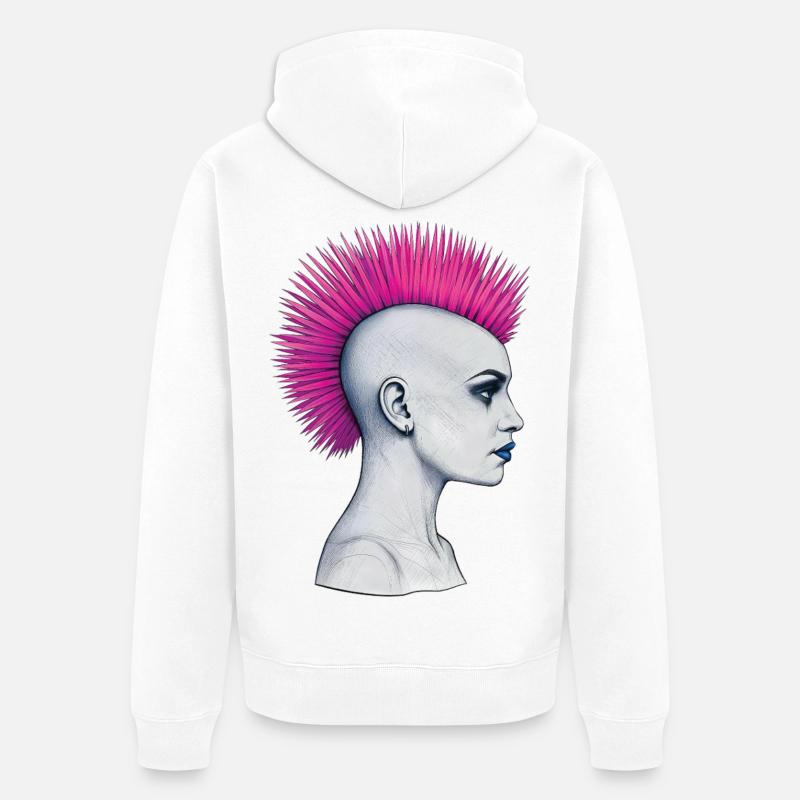 PUNKS NOT DEAD #3 – Steam Punk'n'Roll - Unisex Premium Bio Zip Hoodie - Weiß