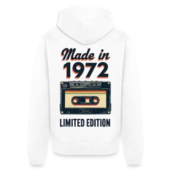 Produit en 1972 – Édition limitée - Veste à capuche bio Premium Unisexe - blanc - Dos - Thijin (182cm)