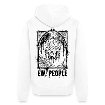 Ew People Bat Gothic - Unisex Premium Organic Zip Hoodie - white - Back - Thijin (182cm)