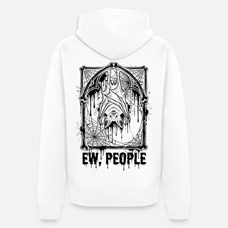 Ew, les gens Bat Gothic - Veste à capuche bio Premium Unisexe - blanc