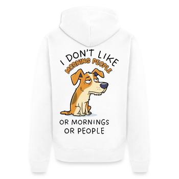 Grumpy Jack Russell Morgenstimmung - Unisex Premium Bio Zip Hoodie - Weiß - Hinten - Thijin (182cm)