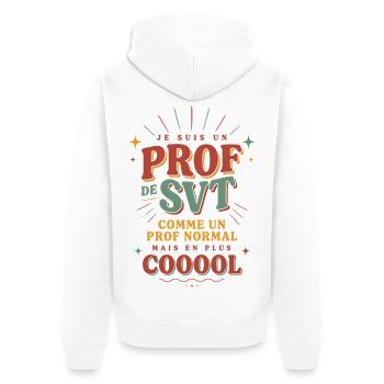 Prof de SVT super cool, idée cadeau Prof cool - Veste à capuche bio Premium Unisexe - blanc - Dos - Thijin (182cm)