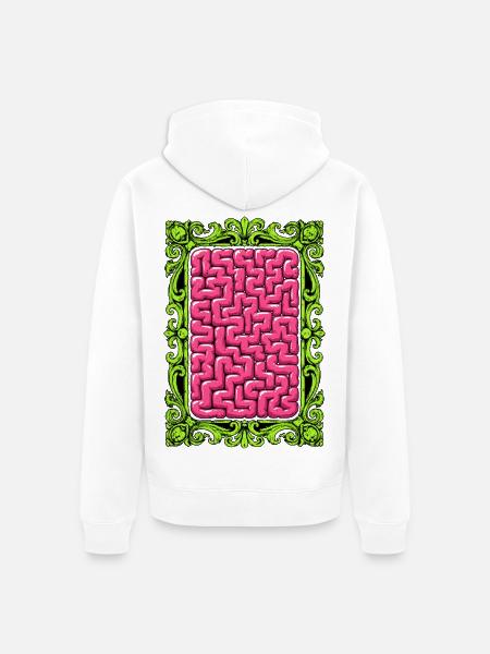 Brain in a frame - Unisex Premium Bio Zip Hoodie - Weiß