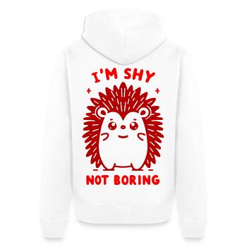 Schüchterner Roter Igel - Unisex Premium Bio Zip Hoodie - Weiß - Hinten - Thijin (182cm)