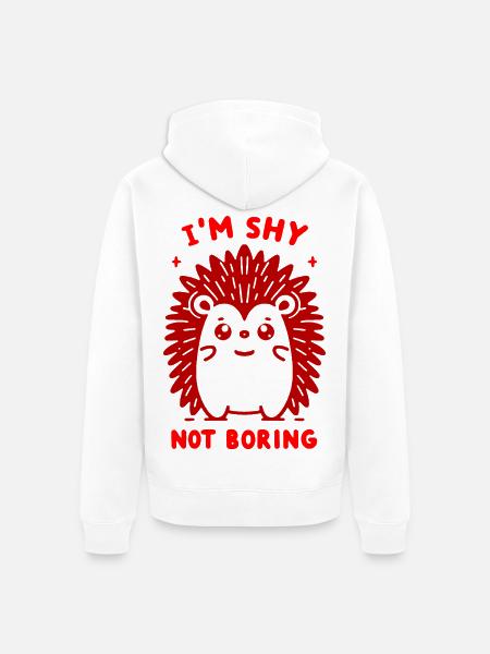 Schüchterner Roter Igel - Unisex Premium Bio Zip Hoodie - Weiß